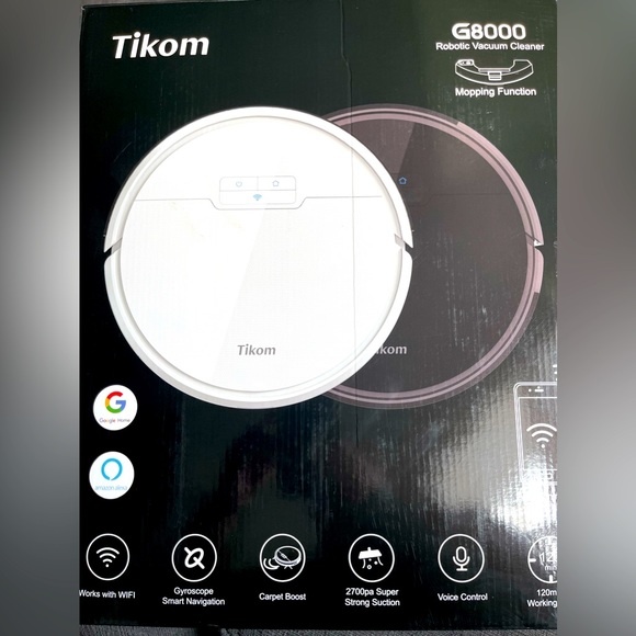 Tikom Robot Vacuum&Mop G8000 Robot Cleaner,Strong Suction,works w/ Amazon Google - Picture 2 of 6